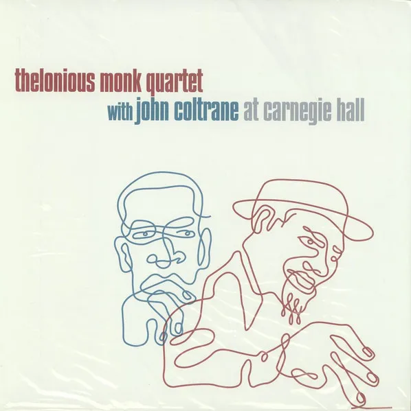 Album artwork for Thelonious Monk Quartet with John Coltrane at Carnegie Hall, celebrated as one of the Best Live Jazz Albums.